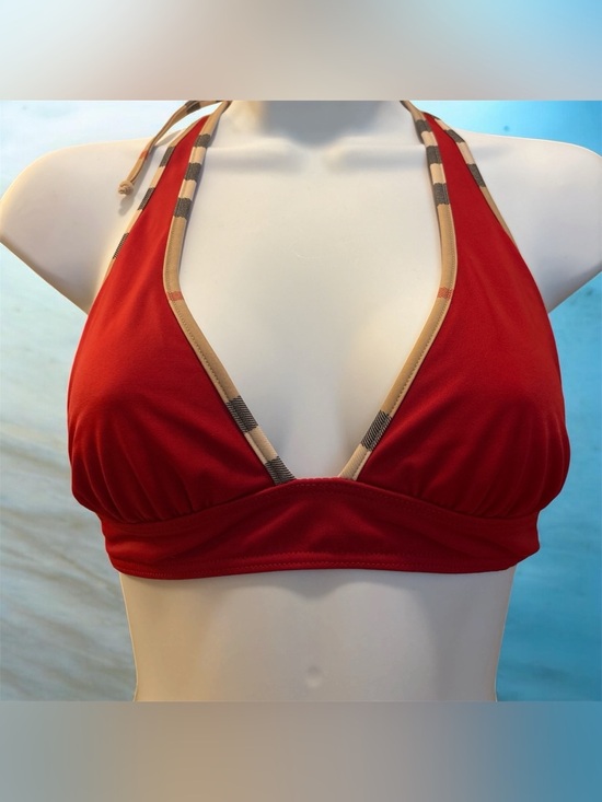 Burberry Other - Burberry Iconic Red & Plaid Triangle Bikini Top | Size Small